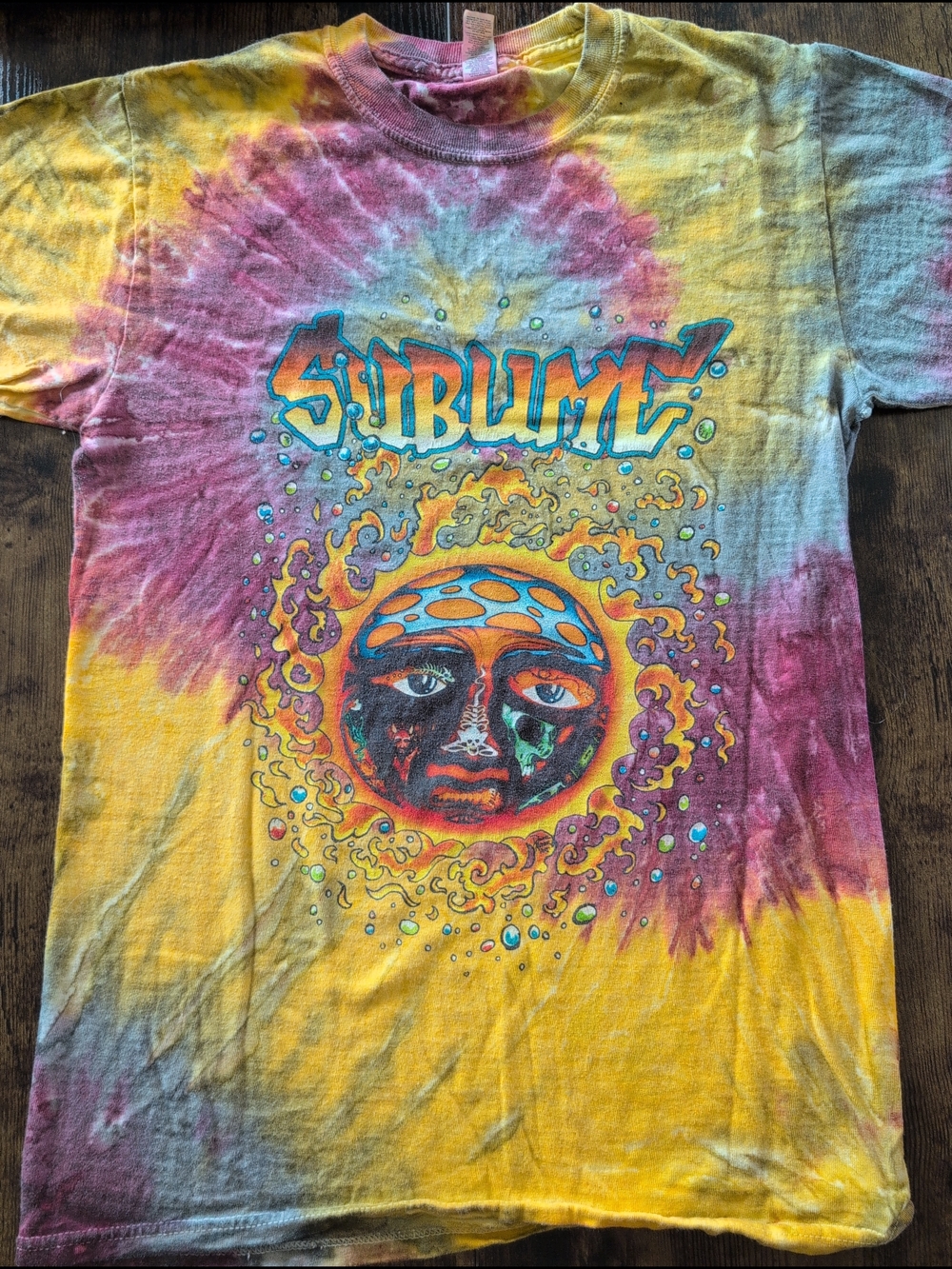 Sublime Tie Dye Graphic Tee Vintage Style Band Shirt Unisex Size (s)